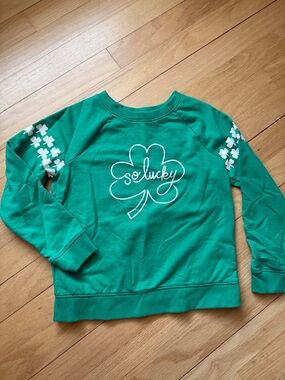 Kids 'So Lucky' Green Clover Sweatshirt